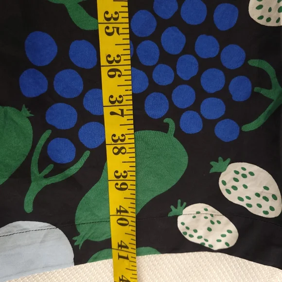 NWT Marimekko Sleeveless A Line Cotton Dress Black Fruit Motif. With pockets - Picture 8 of 12